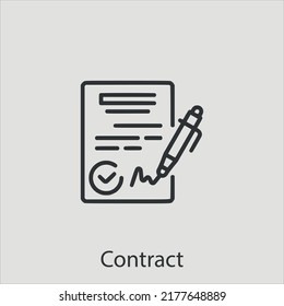 contract icon vector icon.Editable stroke.linear style sign for use web design and mobile apps,logo.Symbol illustration.Pixel vector graphics - Vector