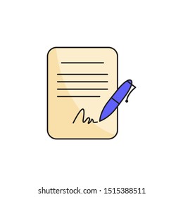 contract icon. Vector illustration can be used for topics like business, corporate, partnership, acquisition 