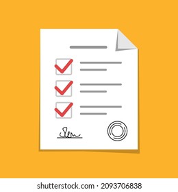 Contract icon vector illustration. Document concept