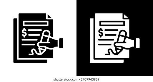 Ilustración vectorial de icono de contrato. Diseño De Estilo Plano Creado Para Una Flexibilidad Creativa En Versiones Claras Y Oscuras.