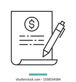 Contract icon vector illustration logo template for many purpose. Isolated on white background.