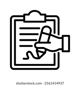 Contract icon vector illustration. Simple line style
