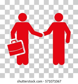 Contract icon. Vector illustration style is flat iconic symbol, red color, transparent background. Designed for web and software interfaces.