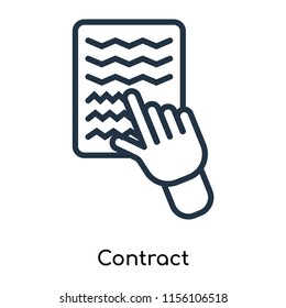 Contract icon vector isolated on white background, Contract transparent sign , thin symbols or lined elements in outline style