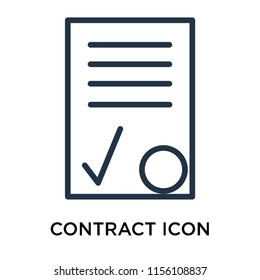 Contract icon vector isolated on white background, Contract transparent sign , linear pictogram or outline logo design in lined style