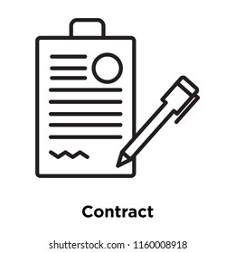 Contract icon vector isolated on white background, Contract transparent sign , sign and symbols in thin linear outline style