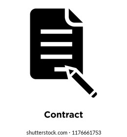 Contract icon vector isolated on white background, logo concept of Contract sign on transparent background, filled black symbol