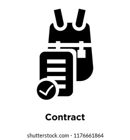 Contract icon vector isolated on white background, logo concept of Contract sign on transparent background, filled black symbol