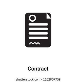 Contract icon vector isolated on white background, logo concept of Contract sign on transparent background, filled black symbol
