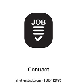 Contract icon vector isolated on white background, logo concept of Contract sign on transparent background, filled black symbol