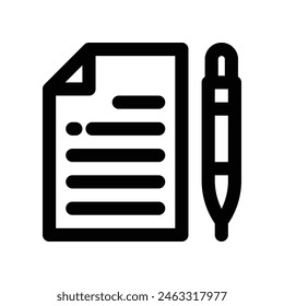 contract icon. vector line icon for your website, mobile, presentation, and logo design.