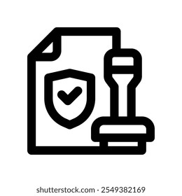 contract icon. vector line icon for your website, mobile, presentation, and logo design.