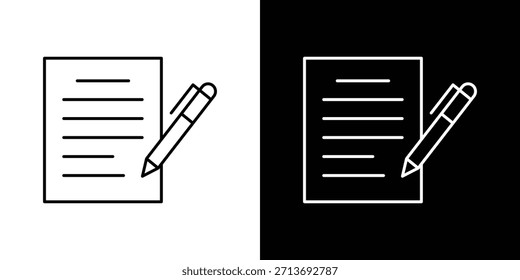 Contrato icono Vector logotipo esquema. delgado línea símbolos