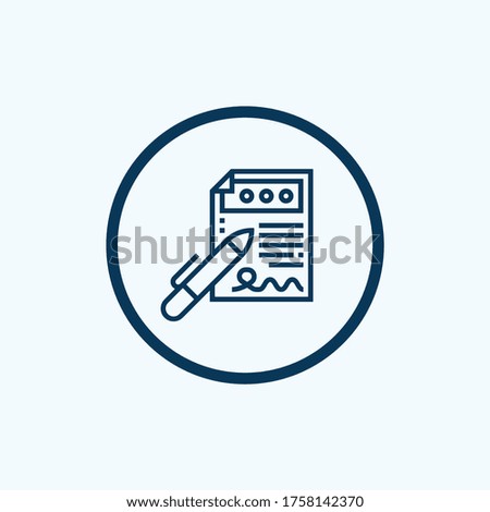 Contract icon vector on white background. Contract icon modern  for graphic and web design. Contract icon icon sign for logo, website, app