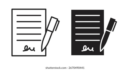 Contract icon vector, sign and symbol for design, website or apps elements.