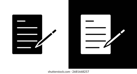 Ícone do contrato Silhueta de vetor para coleção de gráficos e web design