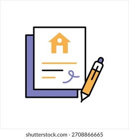 Contract icon vector stock with isolated on white background illustration