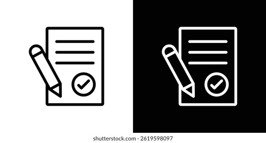 Símbolo de Vector de icono de contrato en estilo plano de moda