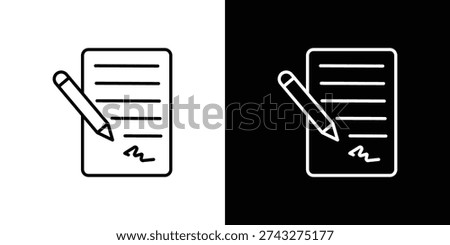 Contract icon website stock illustration. stroke symbols