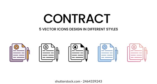 Contract Icons different style vector stock illustration