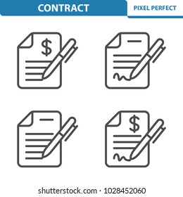 Contract Icons. Professional, pixel perfect icons optimized for both large and small resolutions. EPS 8 format. 5x size for preview.