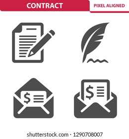 Contract Icons. Professional, pixel perfect icons, EPS 10 format.