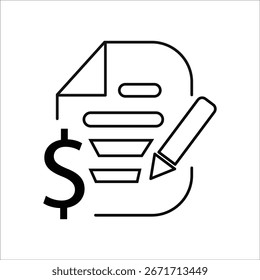 ícones de contrato. vetor de linha simples