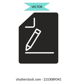 contract icons  symbol vector elements for infographic web