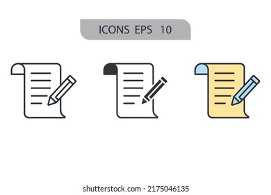 Contract icons  symbol vector elements for infographic web