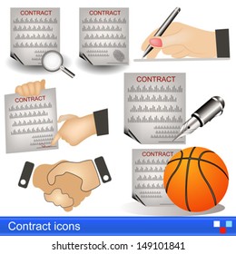 contract icons vector illustration set