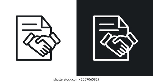Contract icons. vector set in black colors
