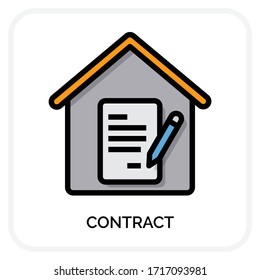 Contract icons for web design, book, ads, app, project etc.