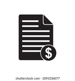 Icono de contrato, factura, documento