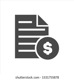 Contract, invoice, document icon in vector