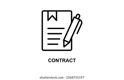 Contract Isolated Vector, Icon Or Logo Sign Symbol Illustration