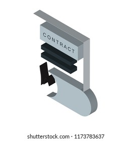 Contract isometric left top view 3D icon