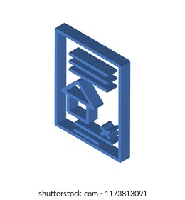 Contract isometric left top view 3D icon
