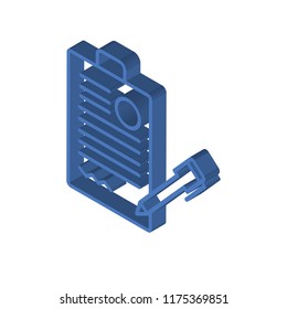 Contract isometric left top view 3D icon