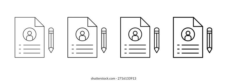 Conjunto De Vectores De Iconos De Trabajo De Contrato En Diferentes Estilos De Línea De Trazo