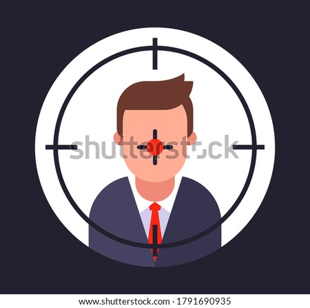 contract killing of a person. kill a business competitor. the killer is doing the job. flat vector illustration.