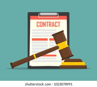 contract law concept of legal regulation judicial system business agreement law-suit.