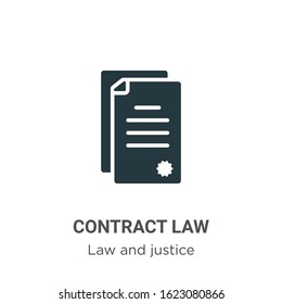 Contract law glyph icon vector on white background. Flat vector contract law icon symbol sign from modern law and justice collection for mobile concept and web apps design.