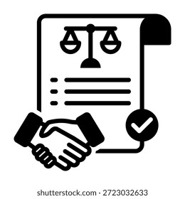 Contract Law Icon Mixed Style Vector Illustration