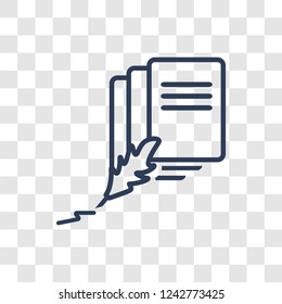 contract law icon. Trendy linear contract law logo concept on transparent background from law and justice collection