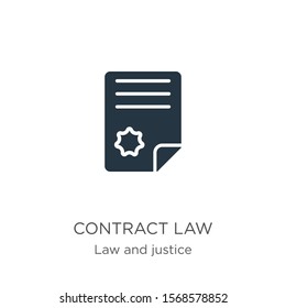 Contract law icon vector. Trendy flat contract law icon from law and justice collection isolated on white background. Vector illustration can be used for web and mobile graphic design, logo, eps10
