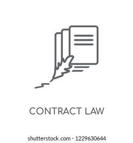 contract law linear icon. Modern outline contract law logo concept on white background from law and justice collection. Suitable for use on web apps, mobile apps and print media.