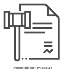 Contract law square line vector icon.