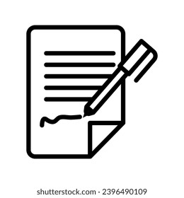 Contract, Legal agreement, Documented commitment line icon, outline icon, pixel perfect icon