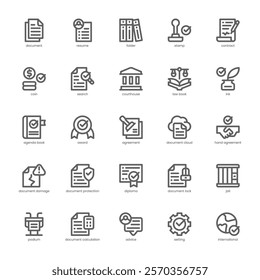 Contract and Legal Icon pack for your website, mobile, presentation, and logo design. Contract and Legal Icon outline design. Vector graphics illustration and editable stroke.