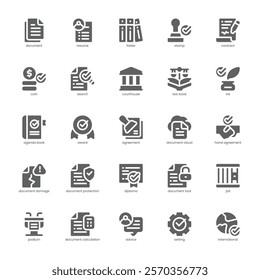 Contract and Legal Icon pack for your website, mobile, presentation, and logo design. Contract and Legal Icon glyph design. Vector graphics illustration and editable stroke.